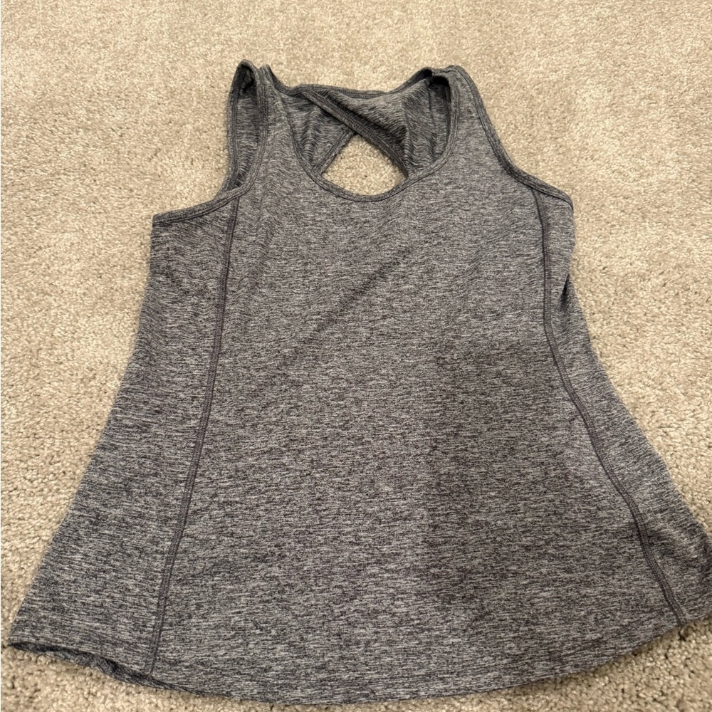 Old Navy Heather Gray Cross-Back Tank Top
